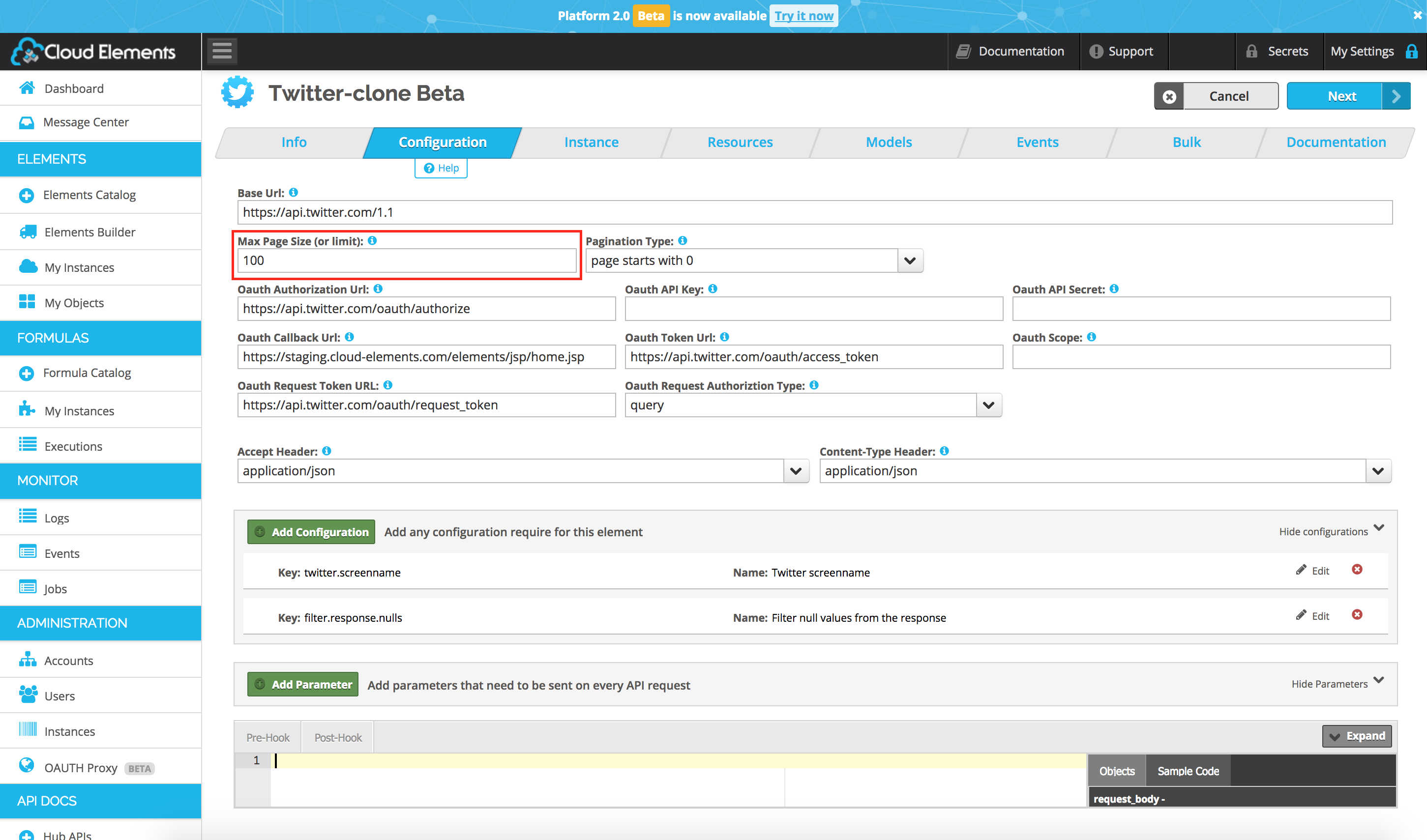 Element Builder Configuration 1