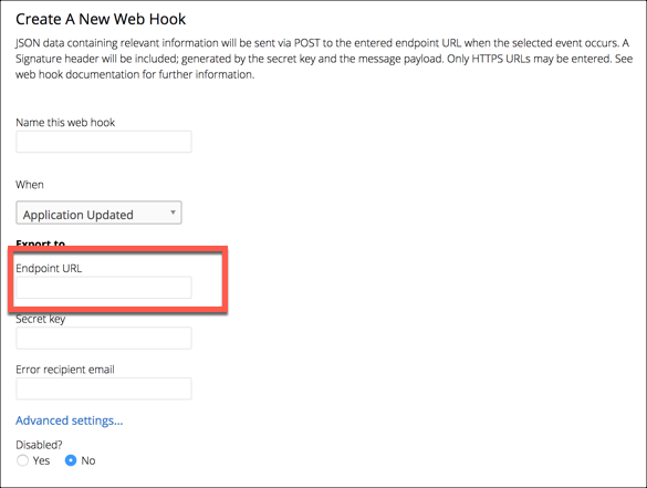 webhook setup