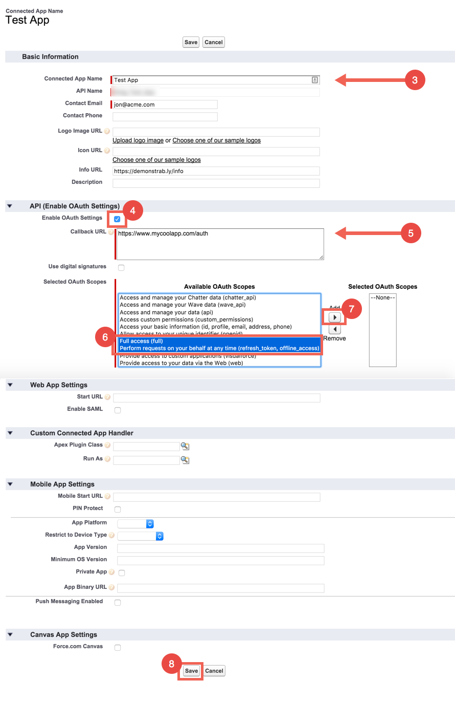 Sage Live Connected App step 2