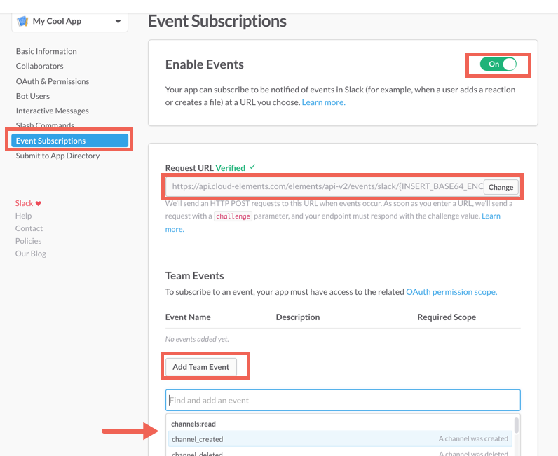 Slack Events